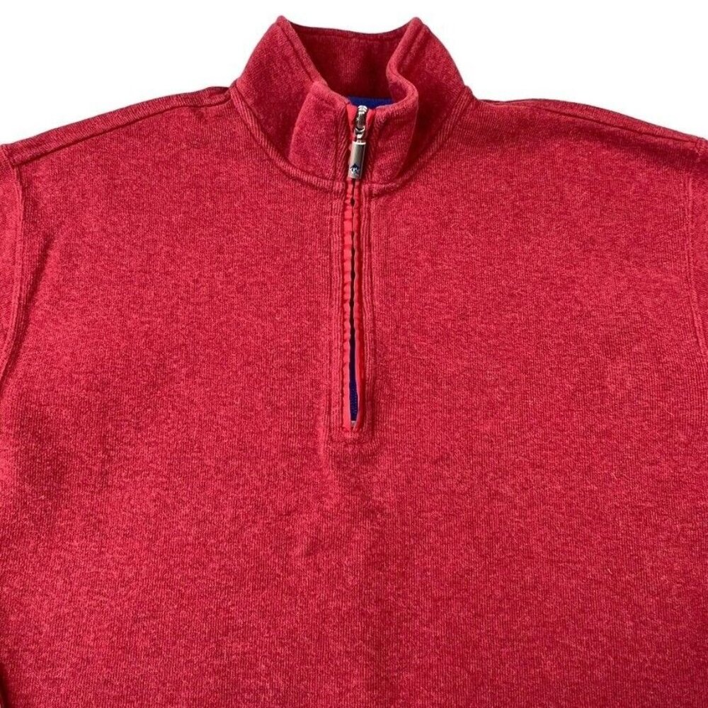 ORVIS Mens 1/4 Zip Pullover‎ Sweater Size Medium Red Long Sleeve Outdoor Casual